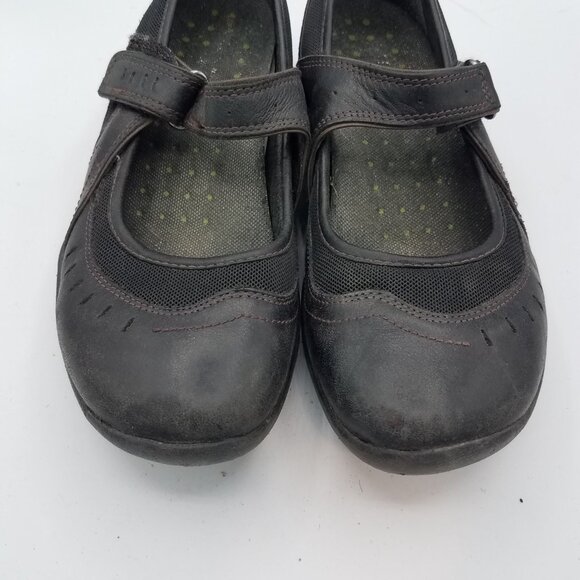 Clarks Wave Walk Womens Size 5.5 M Cruise Mary Jane Shoes Black Leather Comfort - Picture 2 of 10